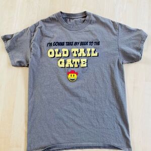 Gray Graphic T-Shirt with Yellow Text